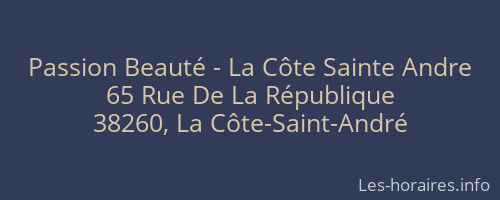 Passion Beauté - La Côte Sainte Andre