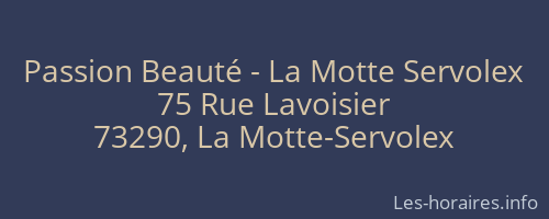 Passion Beauté - La Motte Servolex