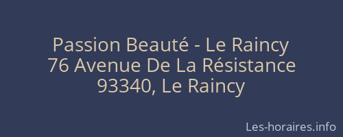 Passion Beauté - Le Raincy