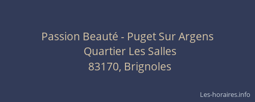 Passion Beauté - Puget Sur Argens