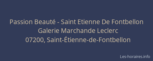 Passion Beauté - Saint Etienne De Fontbellon