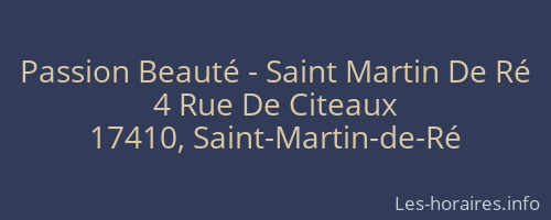 Passion Beauté - Saint Martin De Ré