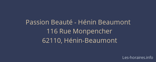 Passion Beaut&eacute; - H&eacute;nin Beaumont