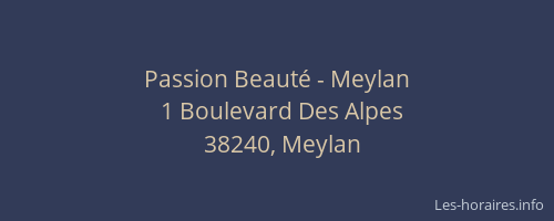 Passion Beaut&eacute; - Meylan