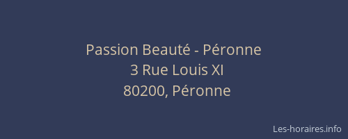 Passion Beaut&eacute; - P&eacute;ronne