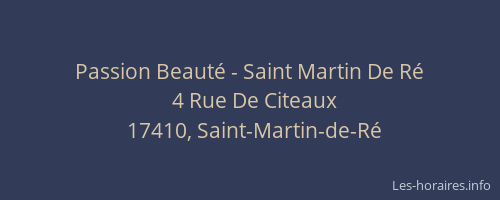 Passion Beauté - Saint Martin De Ré