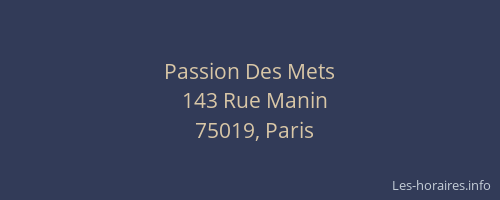 Passion Des Mets