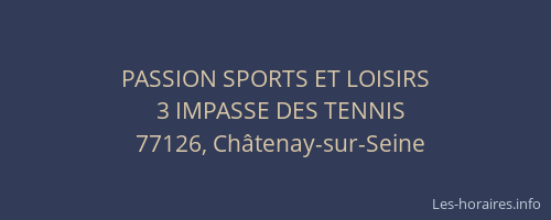 PASSION SPORTS ET LOISIRS