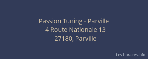 Passion Tuning - Parville