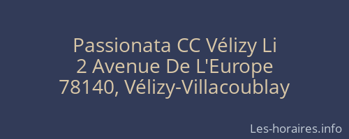Passionata CC Vélizy Li