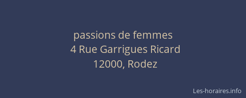 passions de femmes