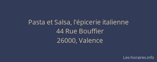 Pasta et Salsa, l'épicerie italienne