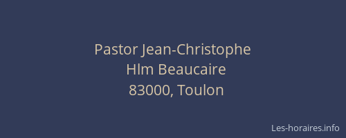 Pastor Jean-Christophe