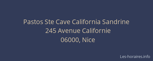 Pastos Ste Cave California Sandrine