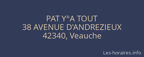 PAT Y°A TOUT