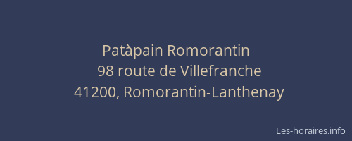 Patàpain Romorantin