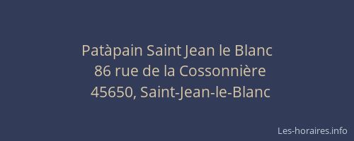 Patàpain Saint Jean le Blanc