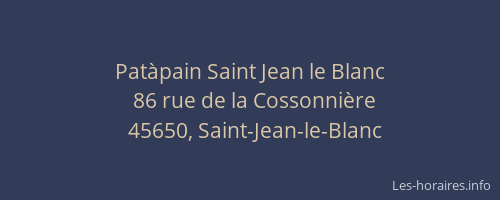 Pat&agrave;pain Saint Jean le Blanc