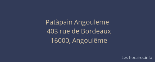 Patàpain Angouleme
