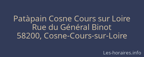 Patàpain Cosne Cours sur Loire