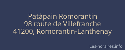 Patàpain Romorantin