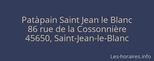 Patàpain Saint Jean le Blanc