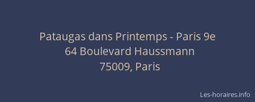 Pataugas dans Printemps - Paris 9e