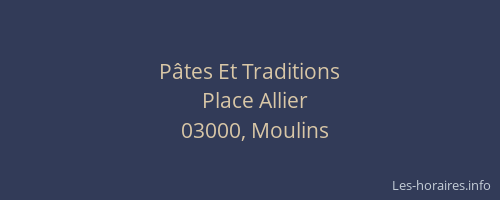 Pâtes Et Traditions