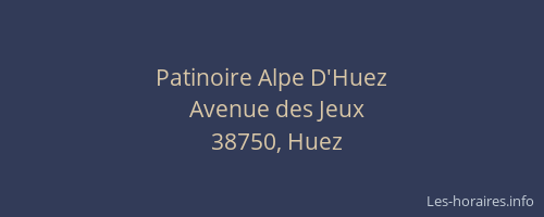 Patinoire Alpe D'Huez