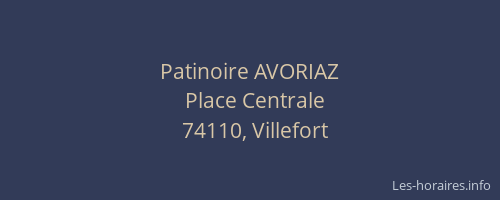 Patinoire AVORIAZ