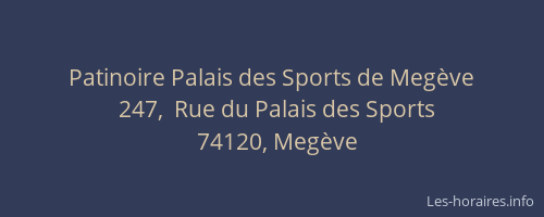 Patinoire Palais des Sports de Megève