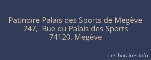 Patinoire Palais des Sports de Megève