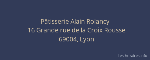 Pâtisserie Alain Rolancy