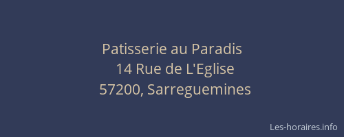 Patisserie au Paradis
