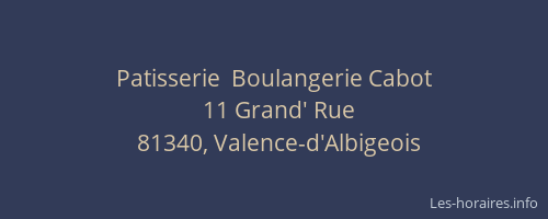 Patisserie  Boulangerie Cabot