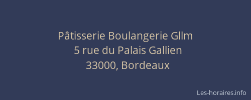 Pâtisserie Boulangerie Gllm