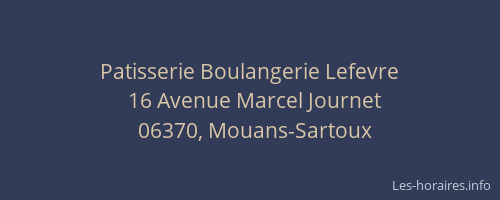 Patisserie Boulangerie Lefevre