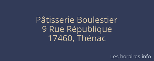 Pâtisserie Boulestier