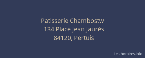 Patisserie Chambostw