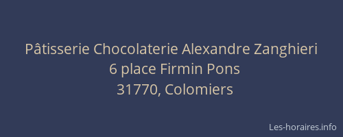 Pâtisserie Chocolaterie Alexandre Zanghieri