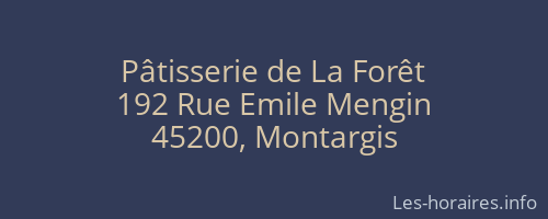 Pâtisserie de La Forêt