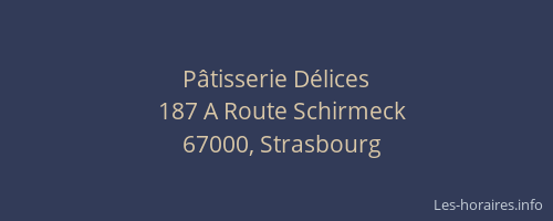 Pâtisserie Délices