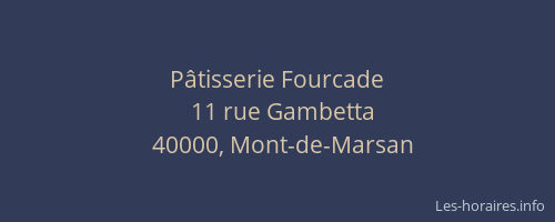 Pâtisserie Fourcade