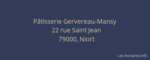 Pâtisserie Gervereau-Mansy