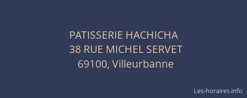 PATISSERIE HACHICHA