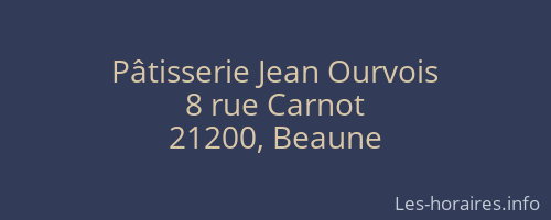 Pâtisserie Jean Ourvois
