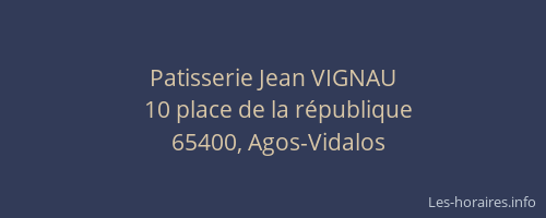 Patisserie Jean VIGNAU