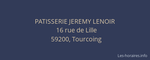 PATISSERIE JEREMY LENOIR