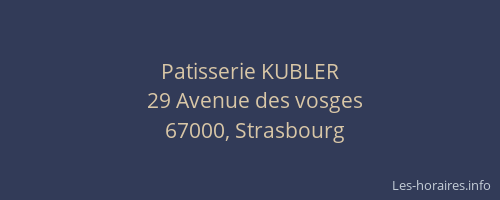 Patisserie KUBLER