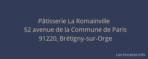 Pâtisserie La Romainville